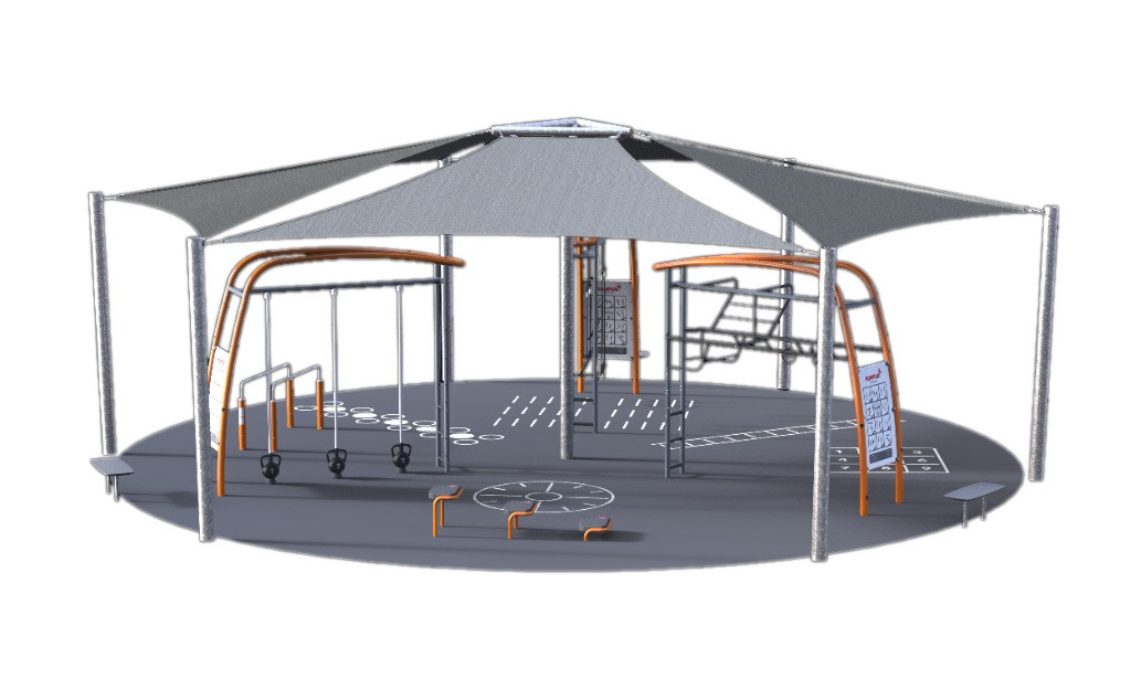 3D Design Shade Sails over outside gym